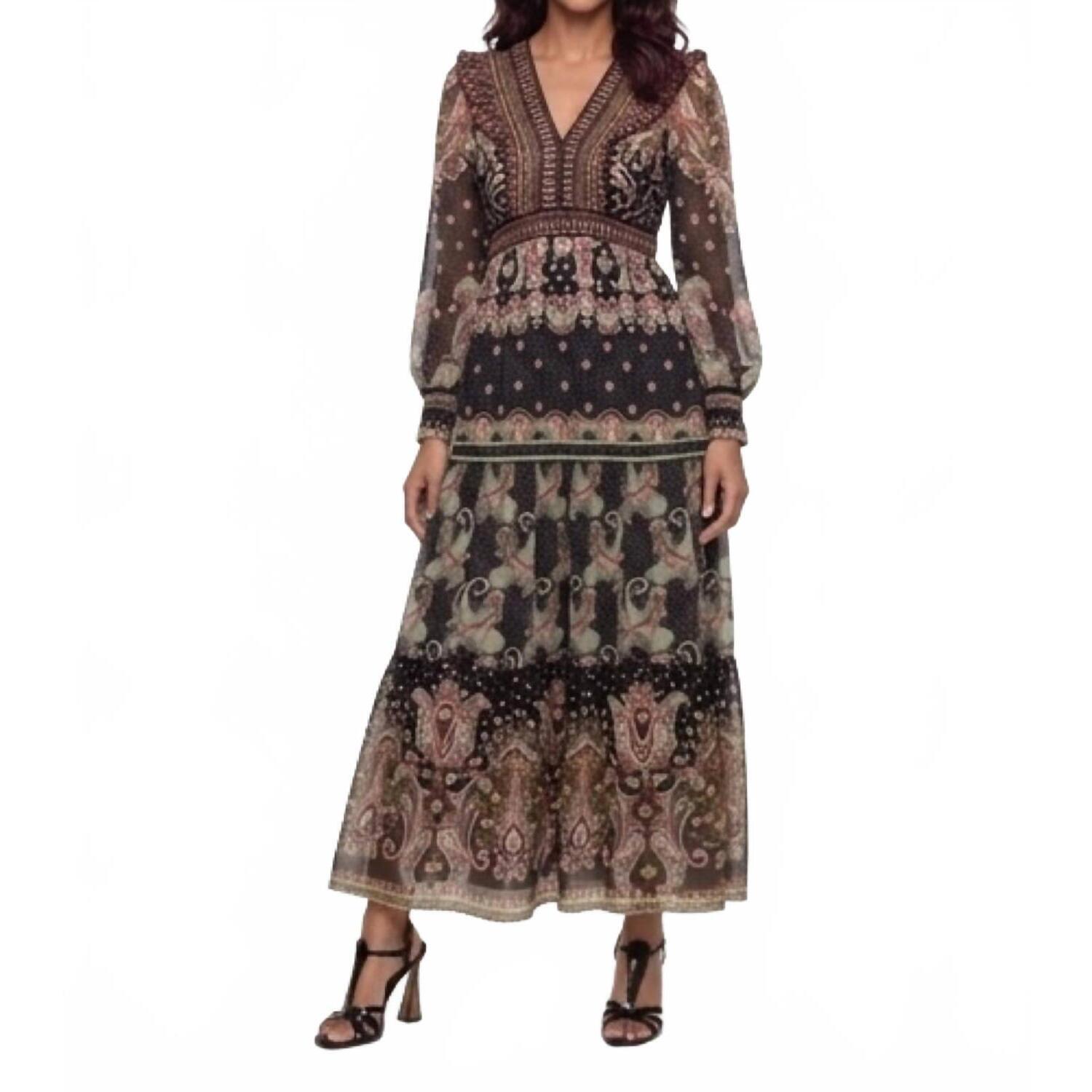 New Hale Bob Nyla Maxi Dress In Black Paisley